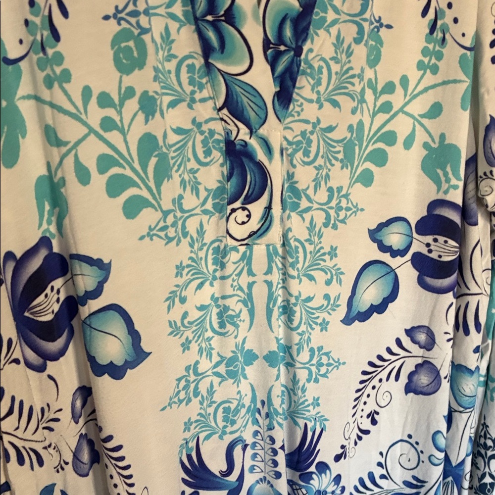 Johnny Was Blue and Pink Floral Dress - Picture 5 of 15